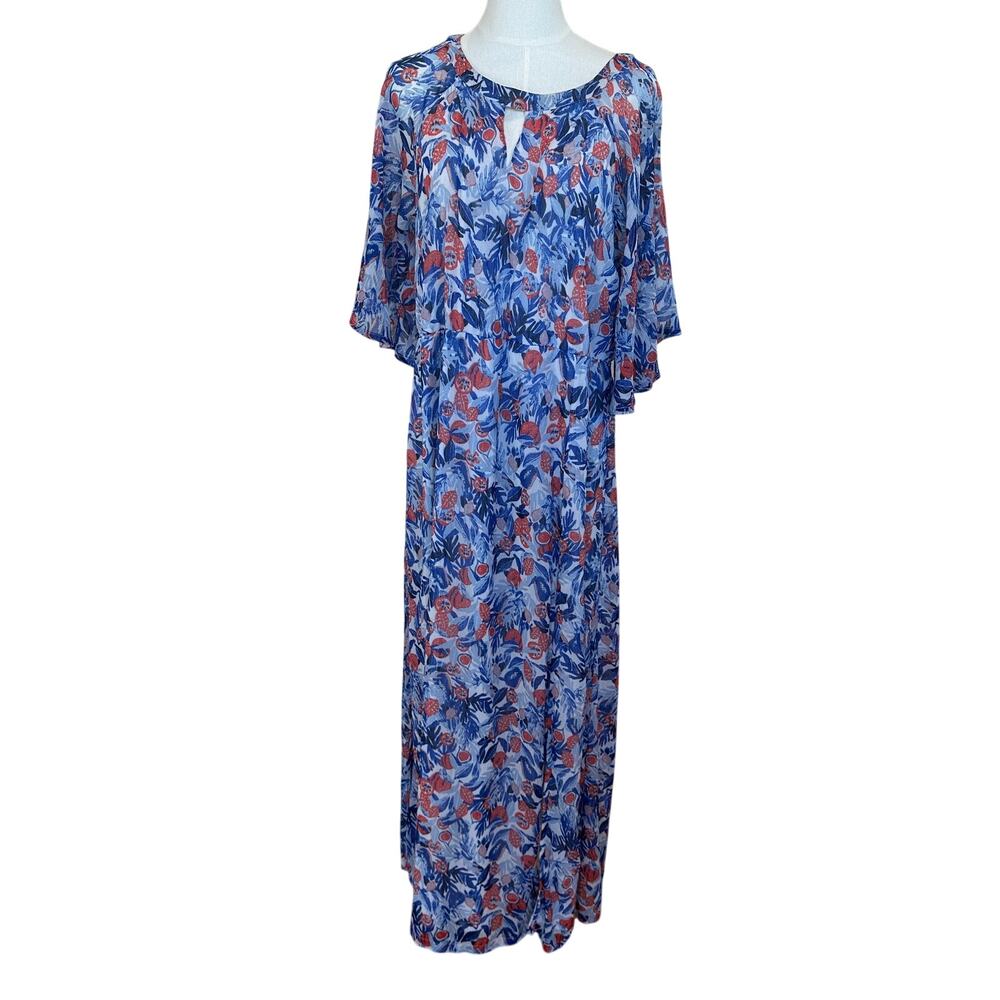 JunaRose Red White Blue Chiffon Maxi Dress SIZE 22 Wedding Party Flattering $90 - Picture 5 of 10